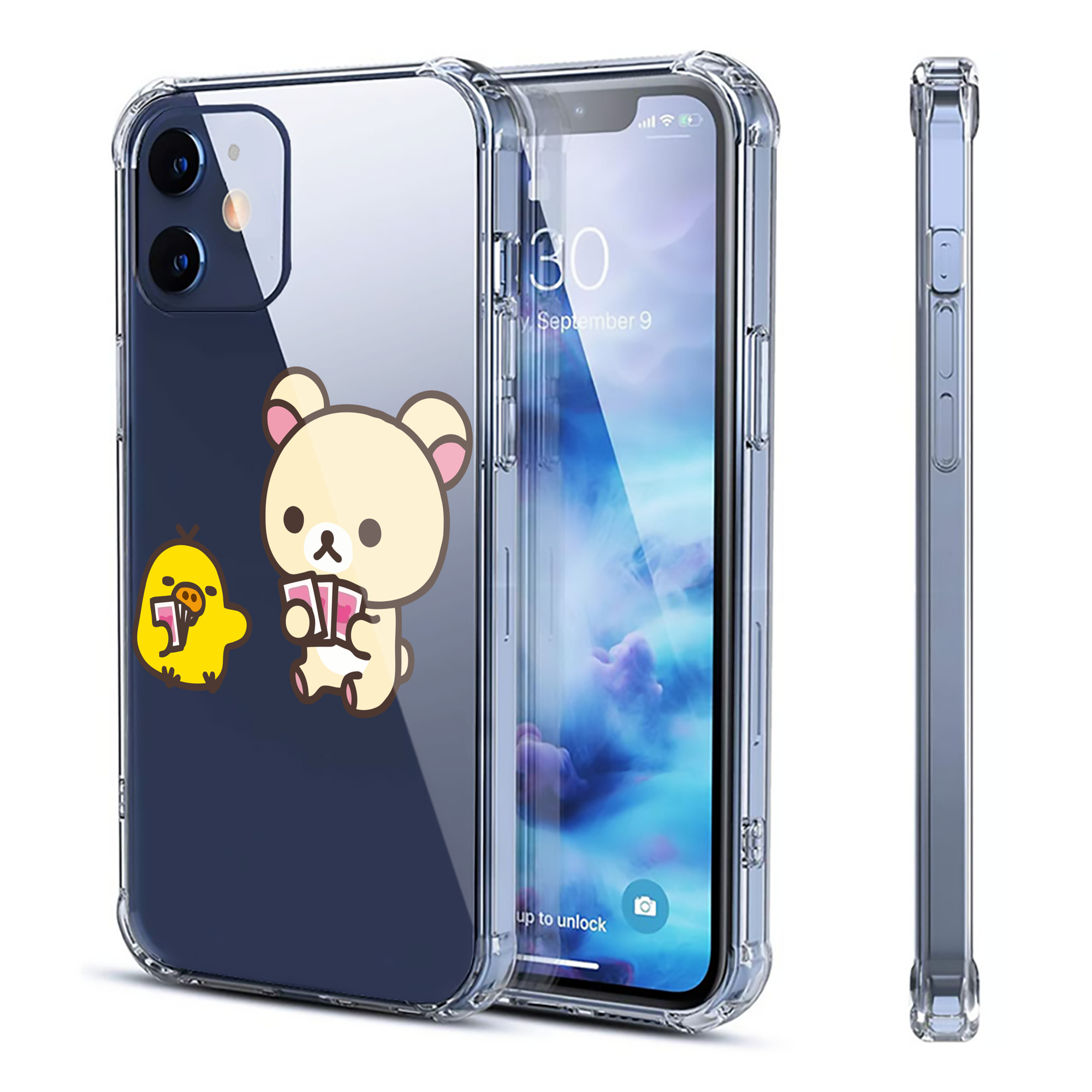 （画像用） リラックマ リラックマ キイロイトリ Rilakkuma Korilakkuma Kiiroitori 【iPhone 12シリーズ対応】透明スマホケース（クリアソフトケース）